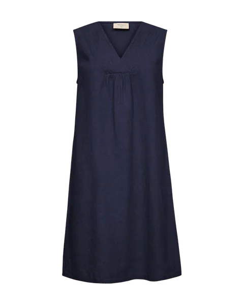 Hovedbilde LAVA LIN/VISCOSE KJOLE M/ V-HALS - NAVY