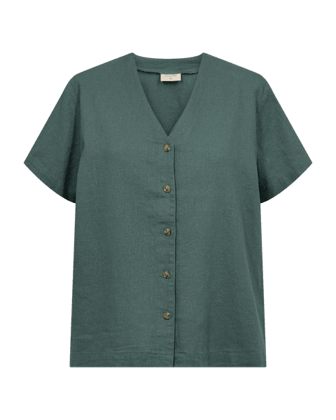 Hovedbilde LAVA LIN/VISCOSE BLUSE V-HALS - GRØNN