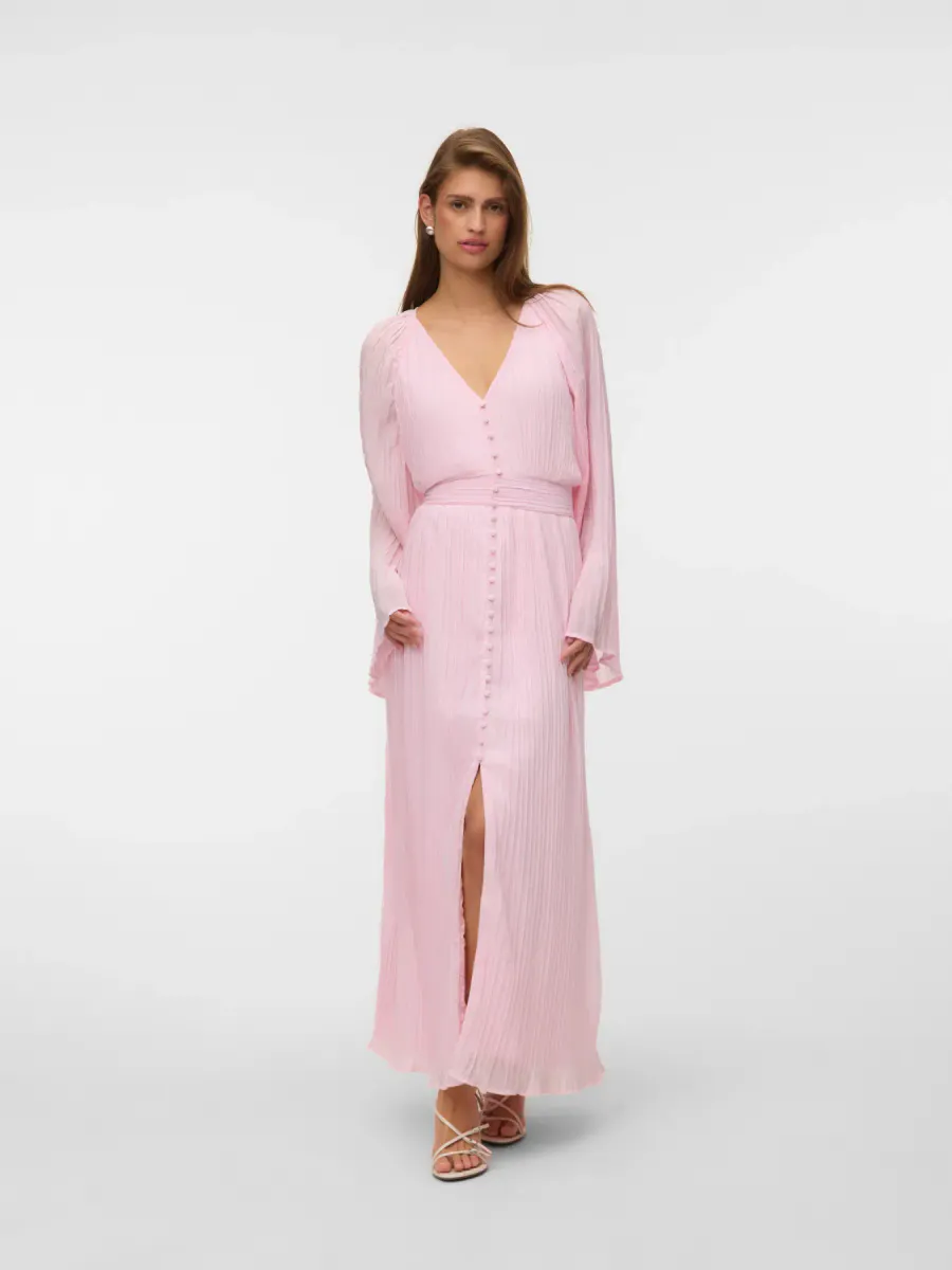 DORA PLISSE MAXI KJOLE - ROSA