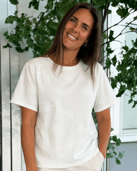 Hovedbilde ZIPREA T-SHIRT FLOWERS - OFFWHITE