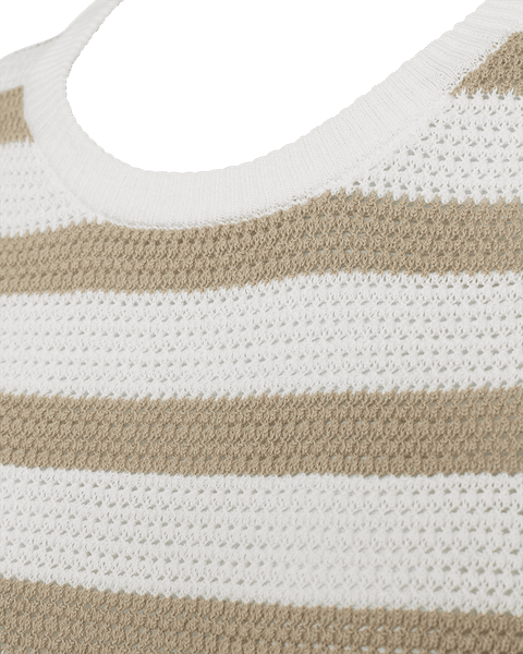 Hovedbilde DODO GENSER STRIPET - SAND/OFFWHITE