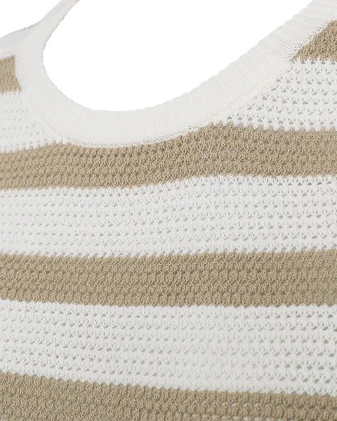 Hovedbilde DODO GENSER STRIPET - SAND/OFFWHITE
