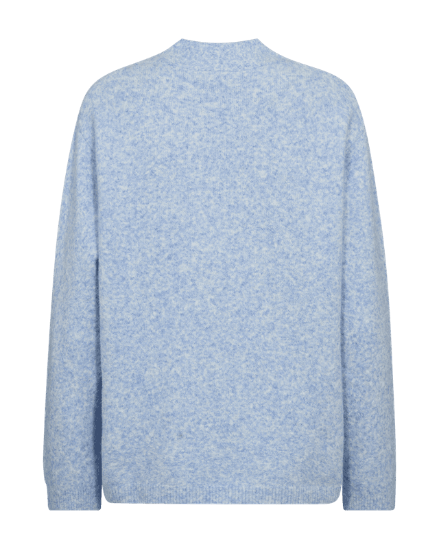 EVALIN V-HALS PULLOVER - LYS BLÅ MELERT