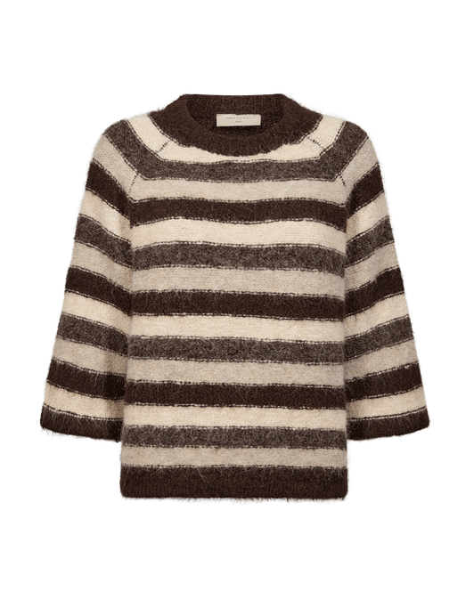 Hovedbilde LULU GENSER M/STRIPER - BRUN/CREAM