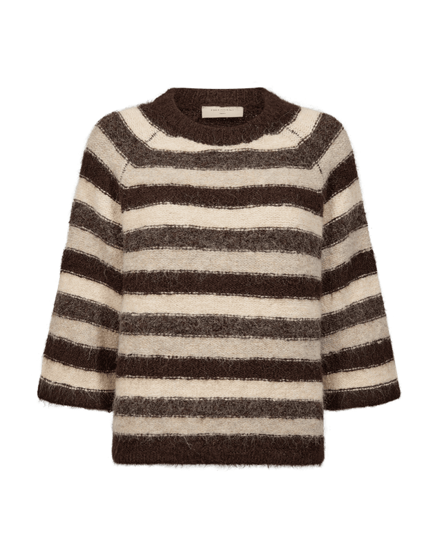 LULU GENSER M/STRIPER - BRUN/CREAM