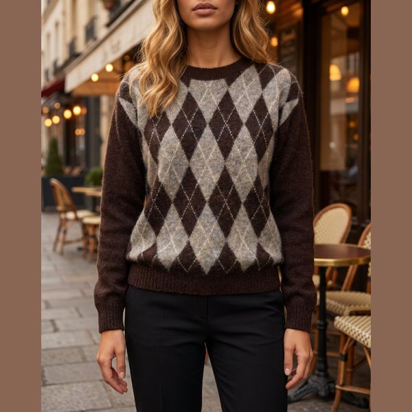 Hovedbilde HARLEKIN GENSER M/ LANG ERM - BRUN/SAND