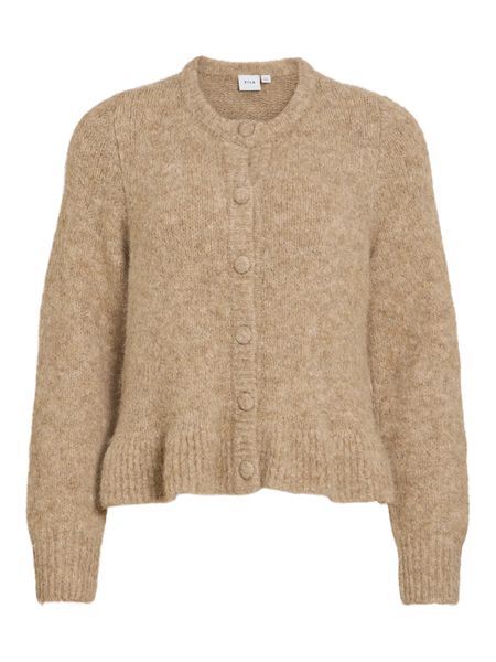 Hovedbilde BOWS KNIT CARDIGAN M/VOLANG - CAMEL MELERT
