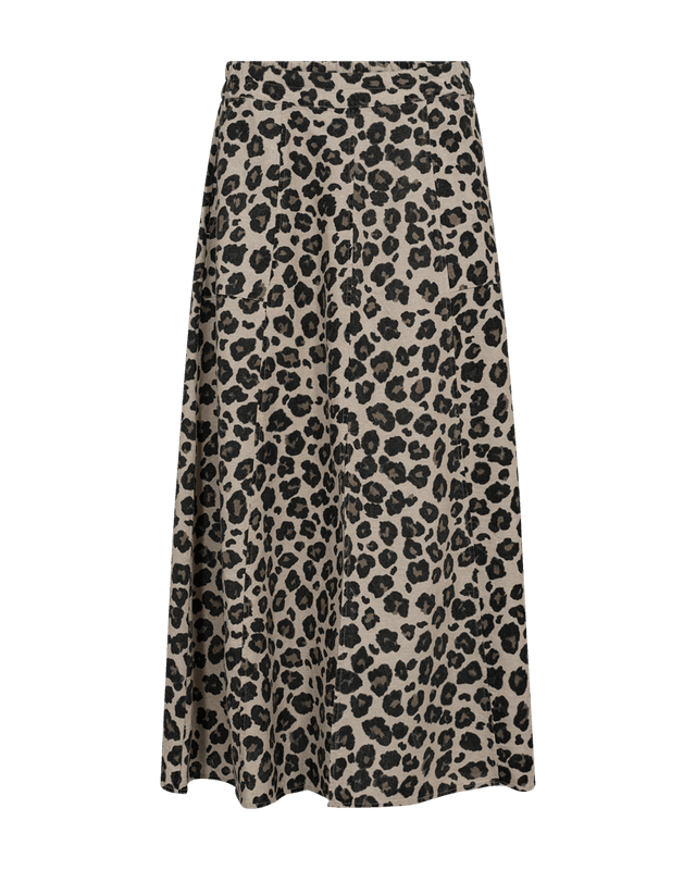 LAVISCO LIN/VISCOSE SKJØRT - LEOPARD