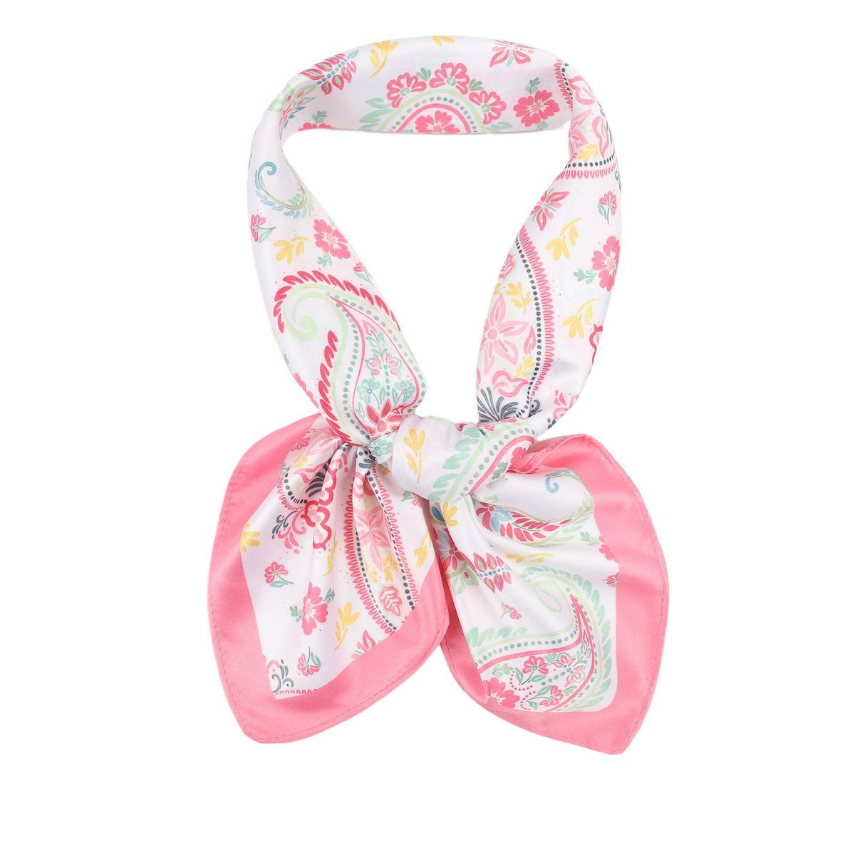 SKJERF SILKELOOK BIG FLOWER - ROSA / HVIT / GRØNN 