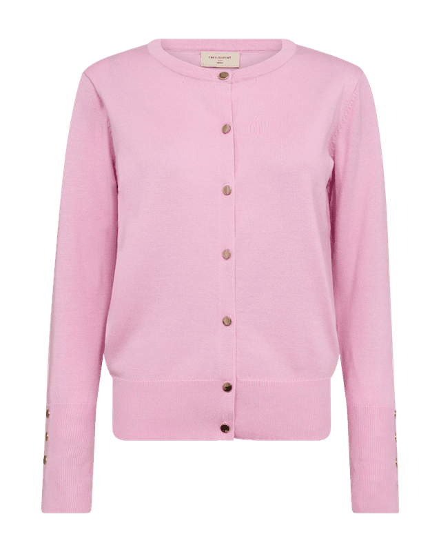 KATIE CARDIGAN M/GULLKNAPPER - ROSA