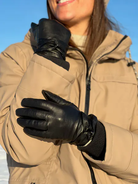 Hovedbilde SKINNHANSKER STACEY WOOL - BLACK