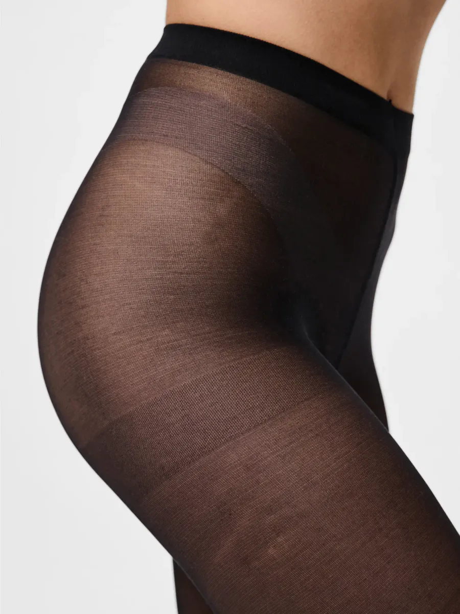 NIKOLINE STRØMPEBUKSE 20 DEN 2-PACK - SORT
