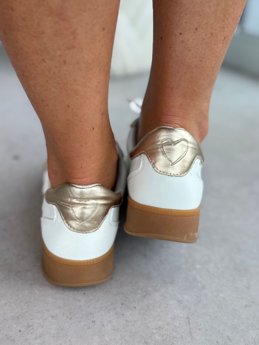 SNEAKERS - HVIT/SAND/GULL