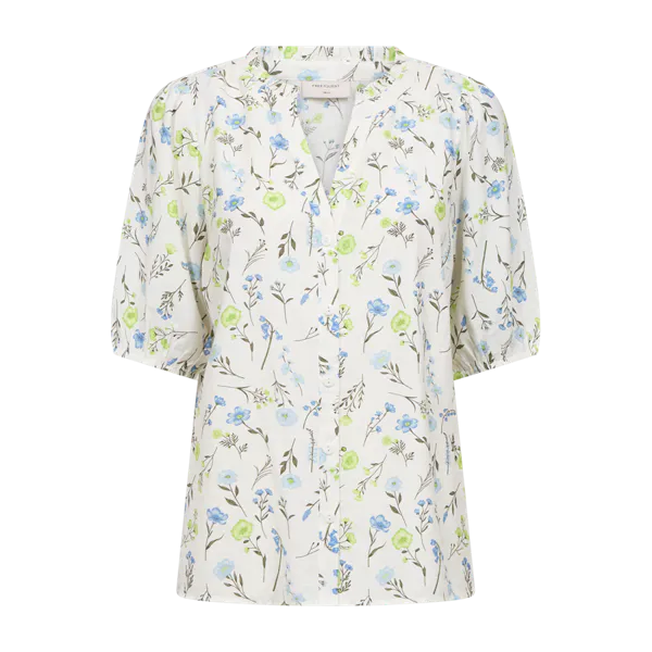 Hovedbilde MOLLI BLUSE FLOWERS - OFFWHITE/GRØNN