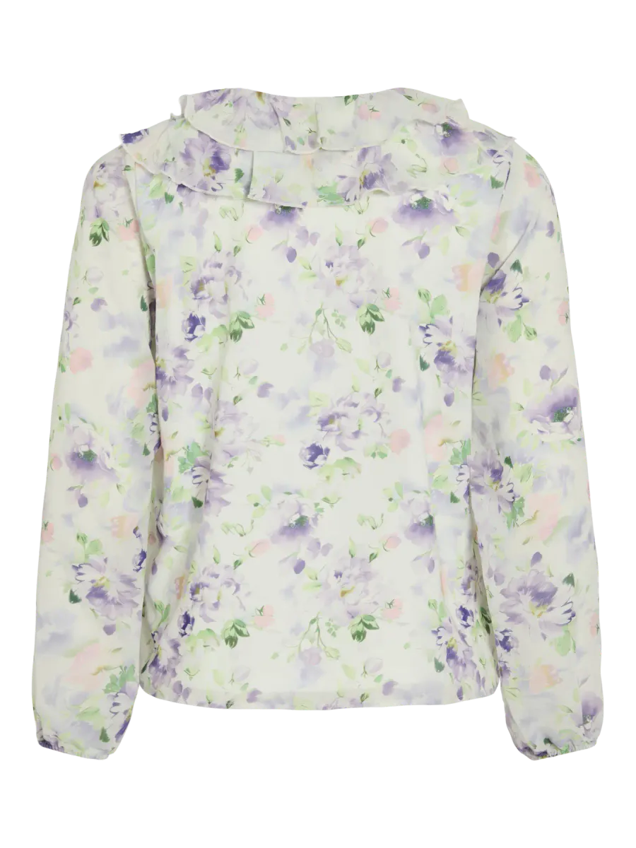 ANE BLUSE M/RYSJER - FLOWER
