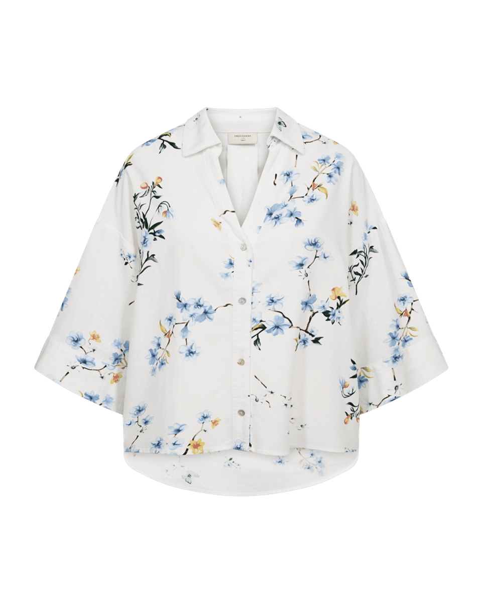 LAVISCO SKJORTE - BLÅ BLOMSTER