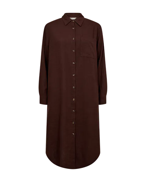Hovedbilde LAVA LIN/VISCOSE  SKJORTEKJOLE - BRUN