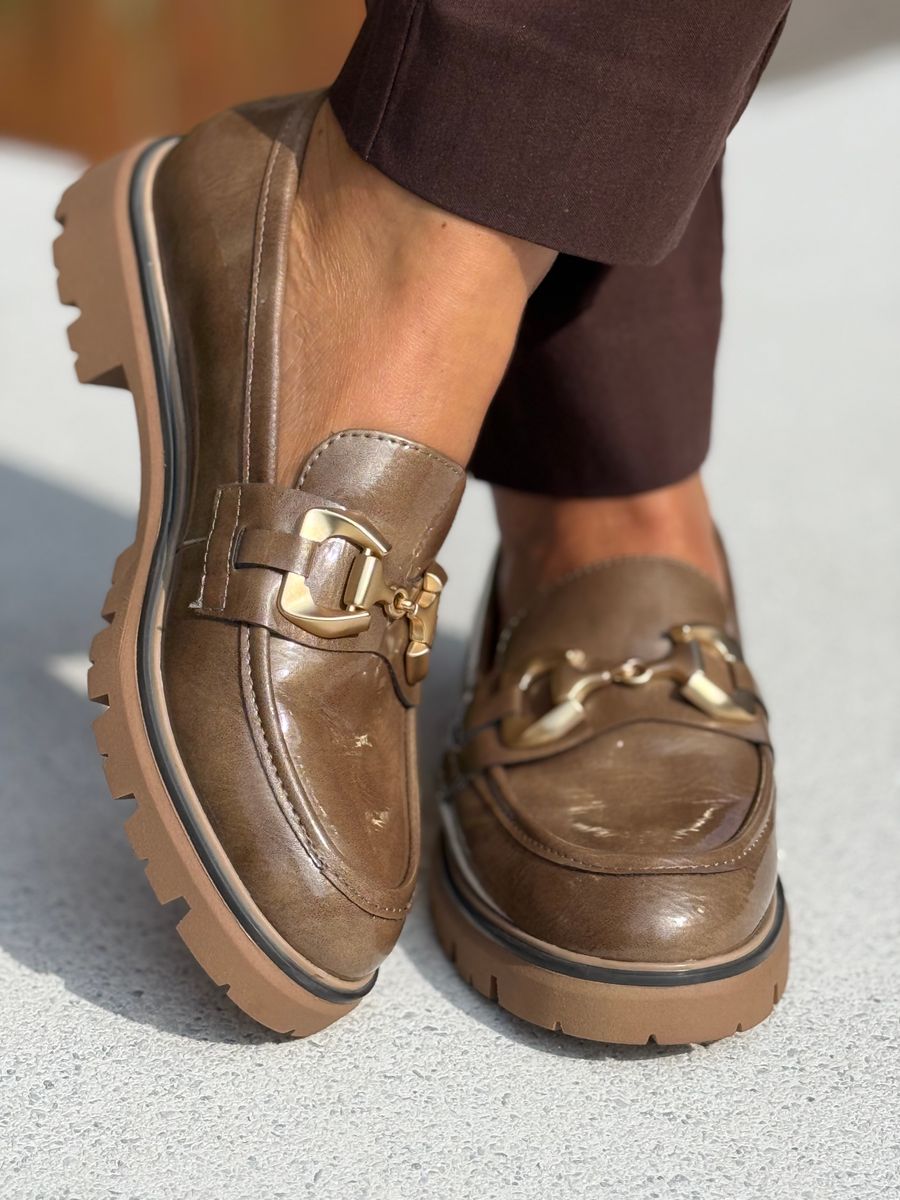 LOAFER GLOSSY - TAUPE 