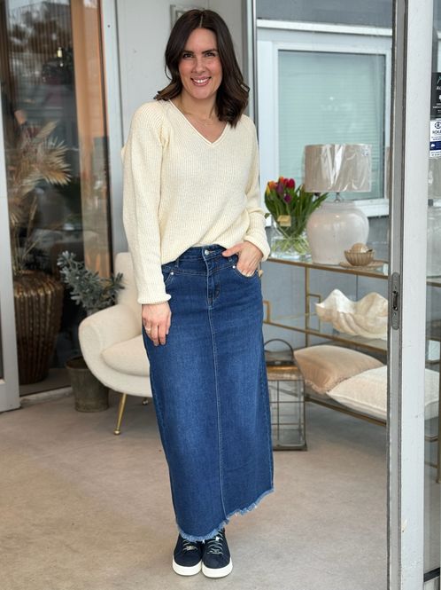 Hovedbilde JEANS SKJØRT M/SPLITT BAK - CLASSIC WASH