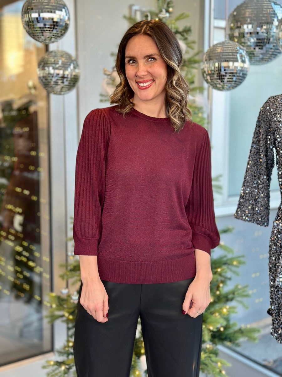 GLITTA PULLOVER M/LUREX - PLOMME