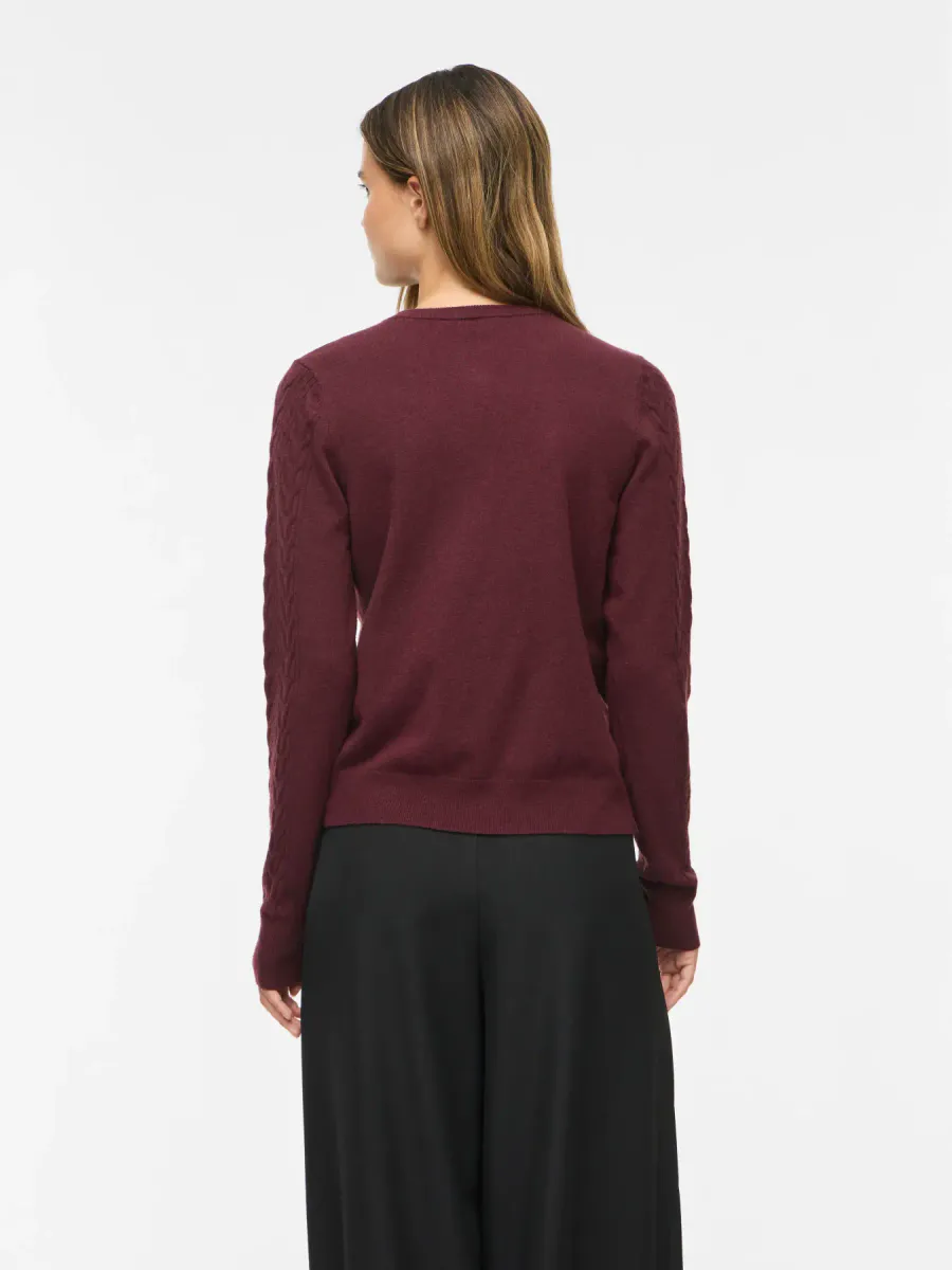 KERRY CABEL KNIT CARDIGAN - PLOMME