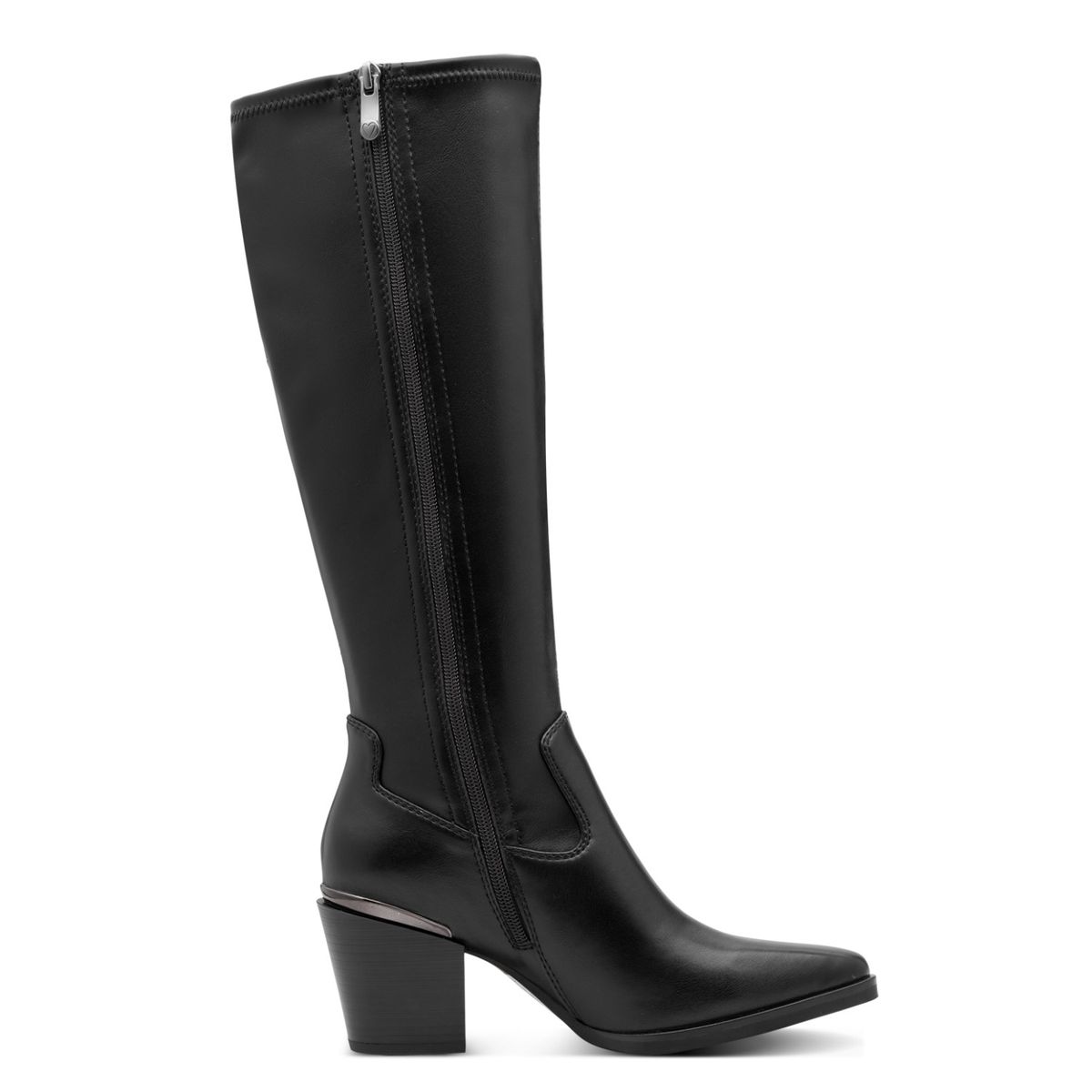 STØVLETT SPISS M/ HÆL - SORT