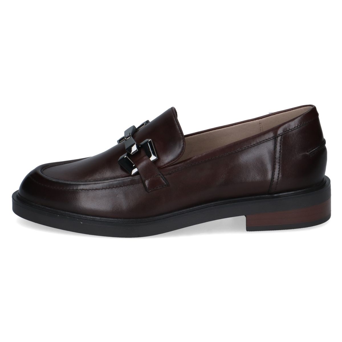 LOAFER I SKINN M/LENKE - BRUN