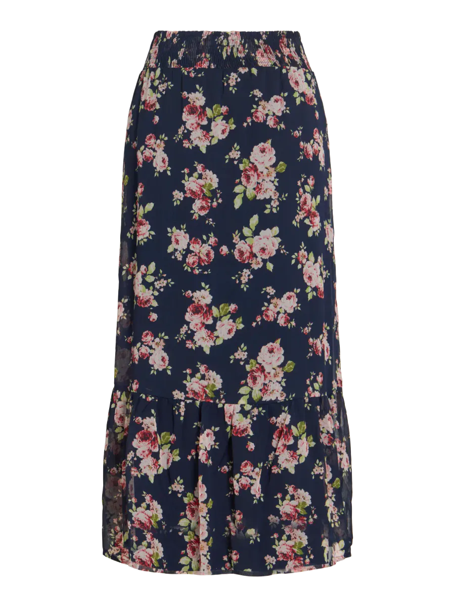EMMA SKJØRT FLOWER - NAVY