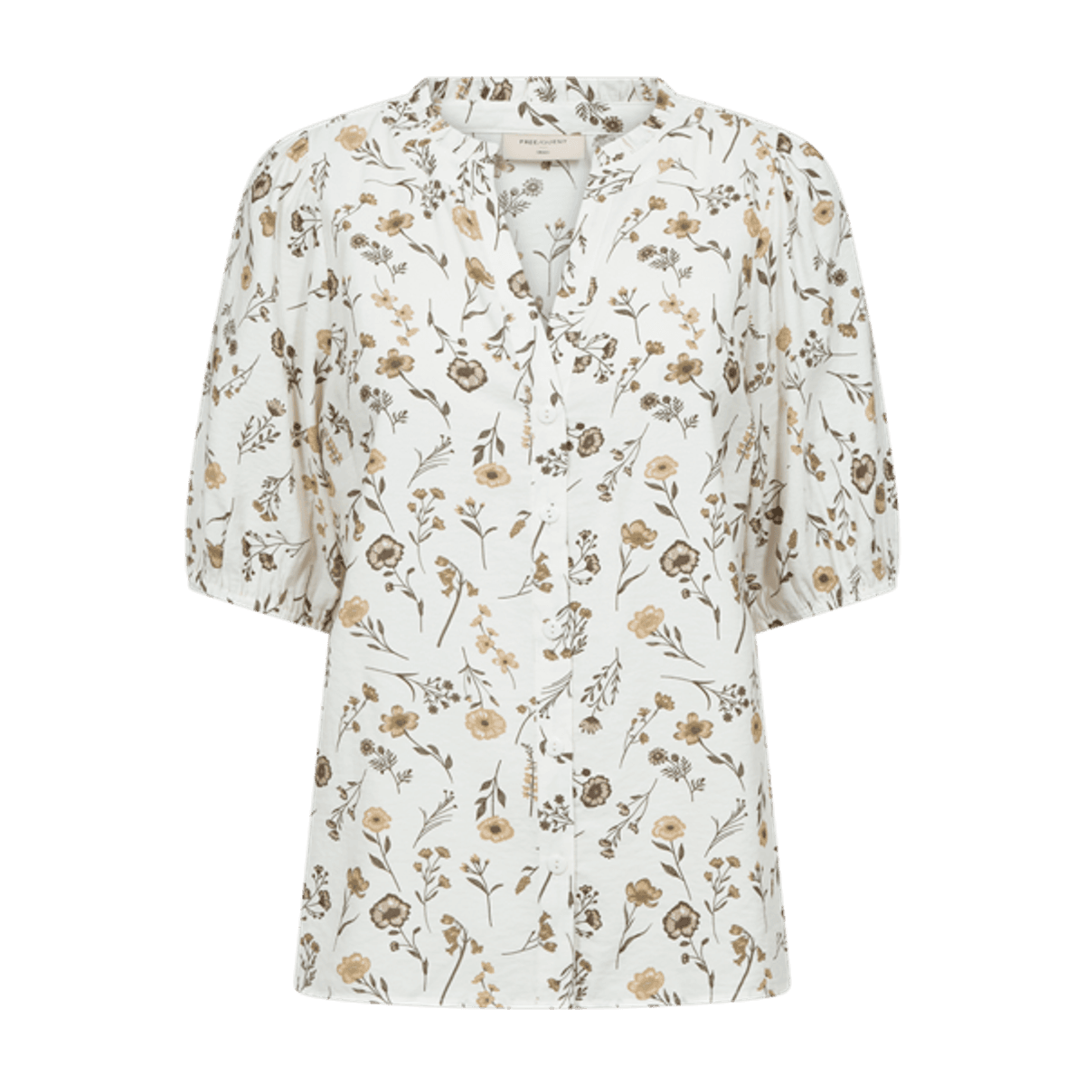 MOLLI BLUSE FLOWERS - OFFWHITE/SAND