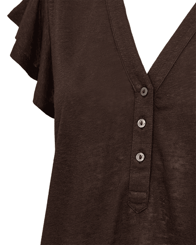 LAVINA TOPP M/KNAPPER - BRUN