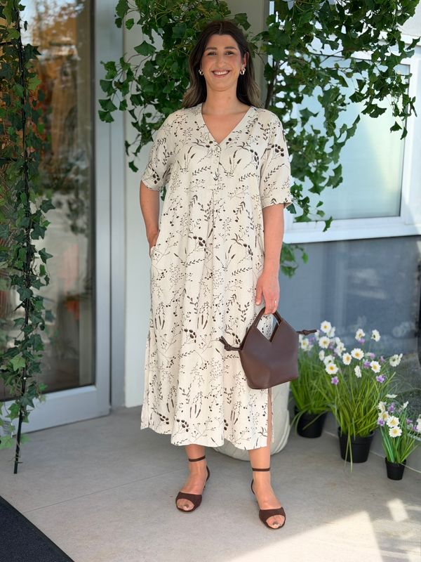 LALUNA MAXI KJOLE - SAND/BRUN